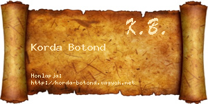 Korda Botond névjegykártya